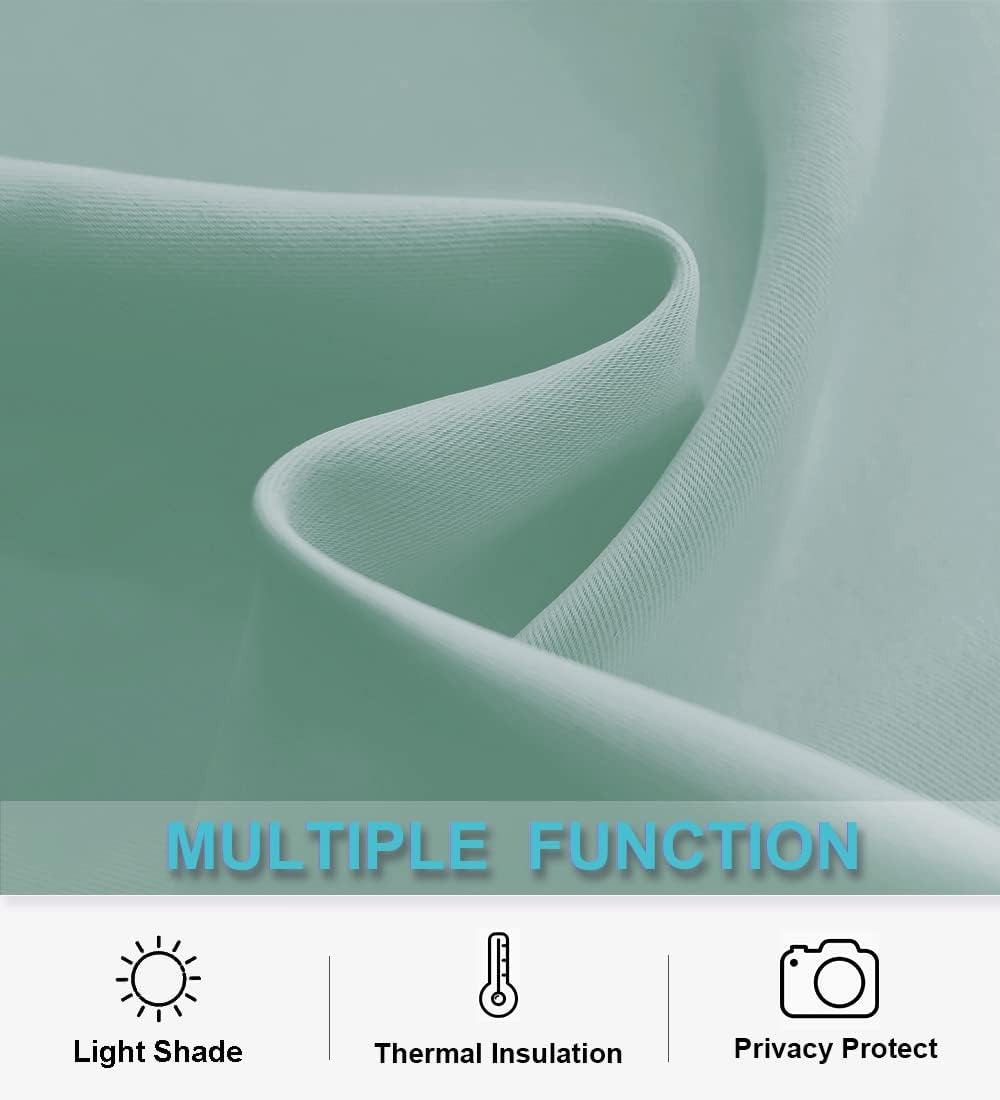 RYB HOME Aqua Blackout Curtains for Bedroom 63 inches Long - Thermal Insulated Curtains and Drapes Privacy Shades for Living Room Farmhouse Closet, W42 x L63 inch, 2 Panels