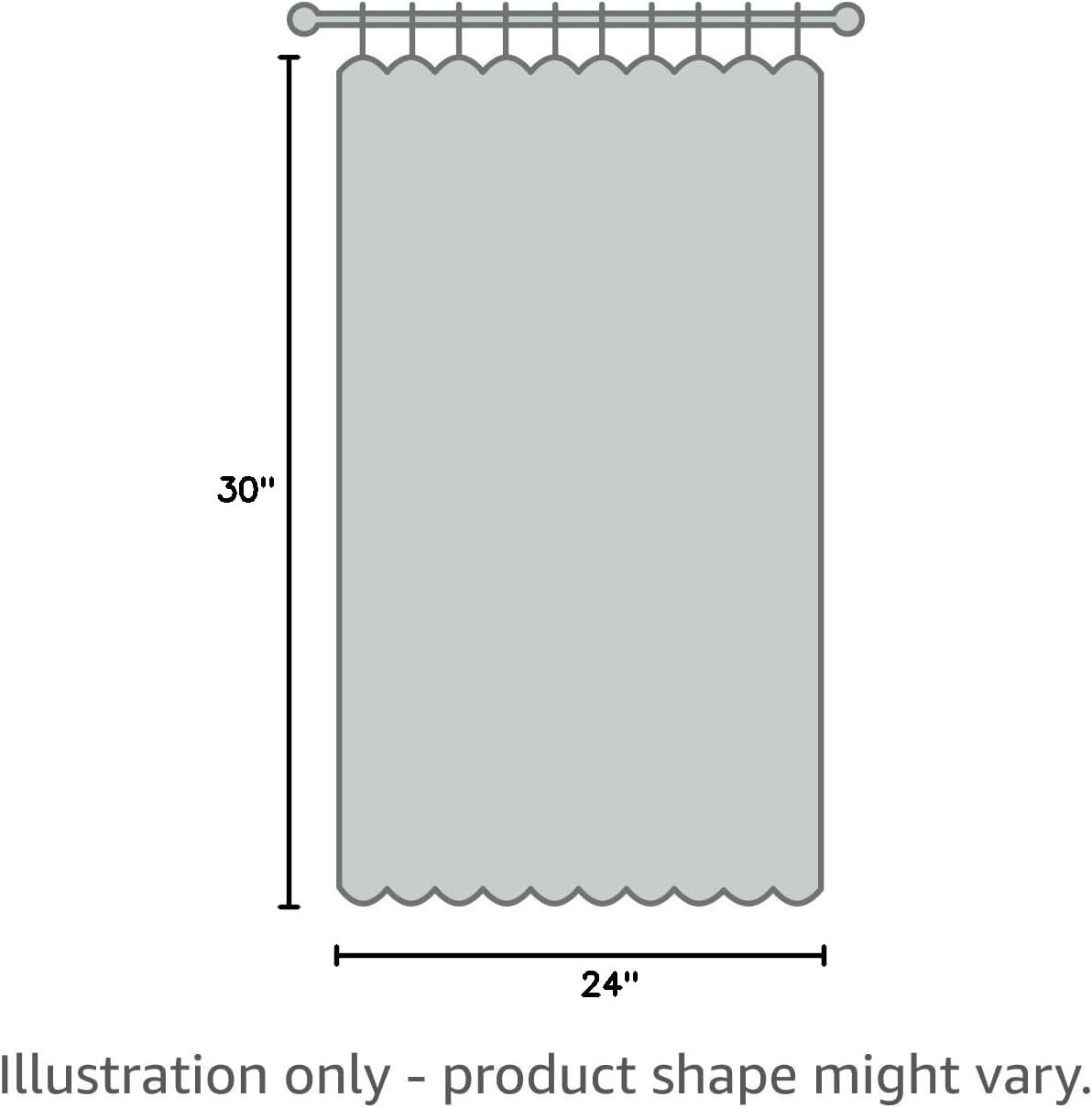 Pickluc Cafe Curtain (Half Window Curtain) 24 Inches Length, Rod Pocket Kitchen Curtain, Short Blackout Curtain for Small Window, 30" Wide and 24" Long, 2 Panels, Ivory