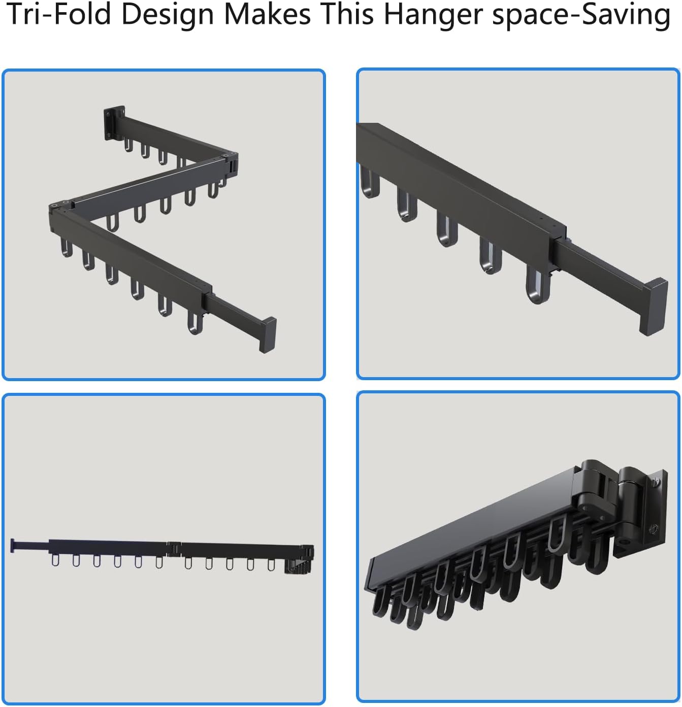 AIJALY Wall-Mounted Drying Rack for Laundry Room Organization, Sturdy Foldable and Removable Drying Rack for Laundry Room and Balcony