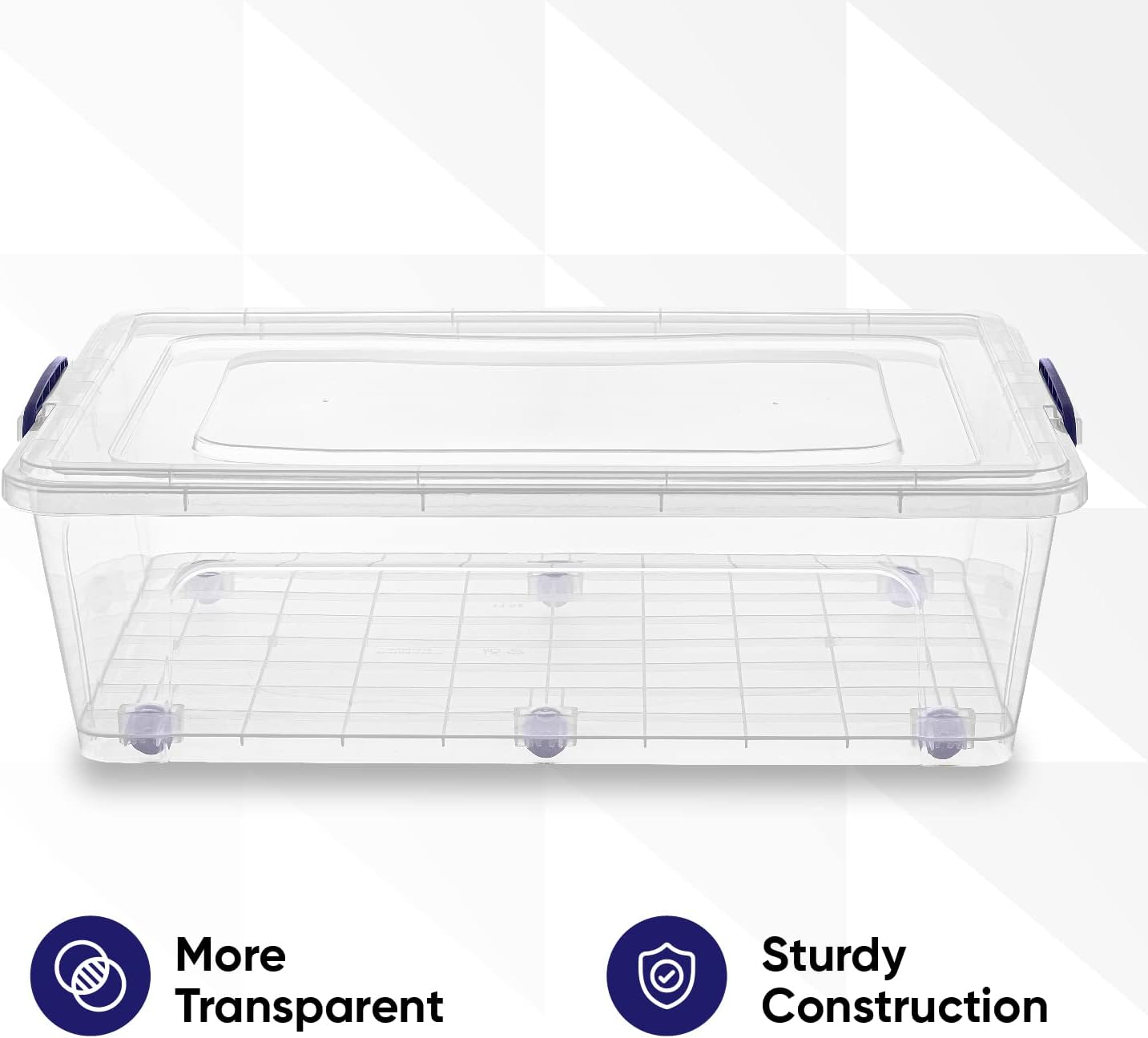 Superio Storage Bins with Lids, Clear Plastic Containers for Organizing, Stackable Totes, BPA Free, Odor Free, Organizer Boxes for Home, and Dorm (4 Pack, 42 Quart)