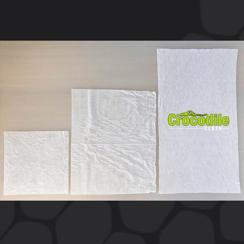 Crocodile Cloth All-Purpose Cleaning Wipes – 80 Count, 15"x10" Extra Large Plant-Based Disposable Cloths – Moist, Absorbent, Safe on Skin, Multi-Surface Use