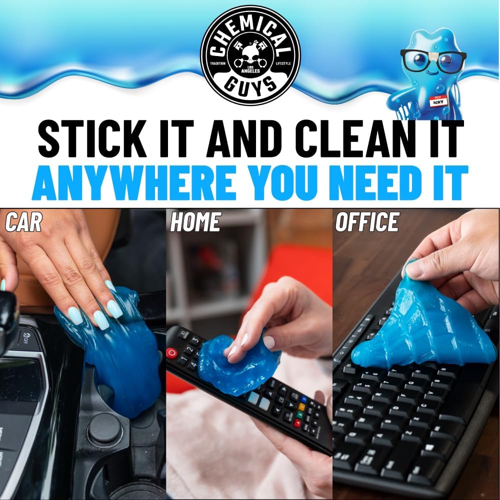 Chemical Guys Sticky Icky Car Cleaning Gel, Green Apple Scent - Detailing Gel for Vents, Keyboards, and More, 100g, 4 Pack
