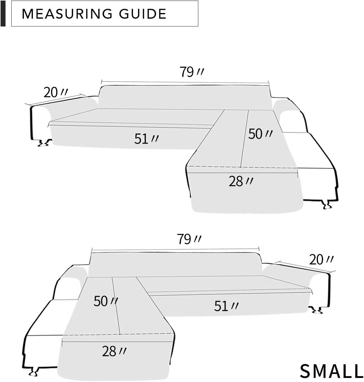 Easy-Going Sofa Slipcover L Shape Sofa Cover Sectional Couch Cover Furniture Protector Mat for Pets Dog Cat (Small,Dark Blue/Dark Blue)