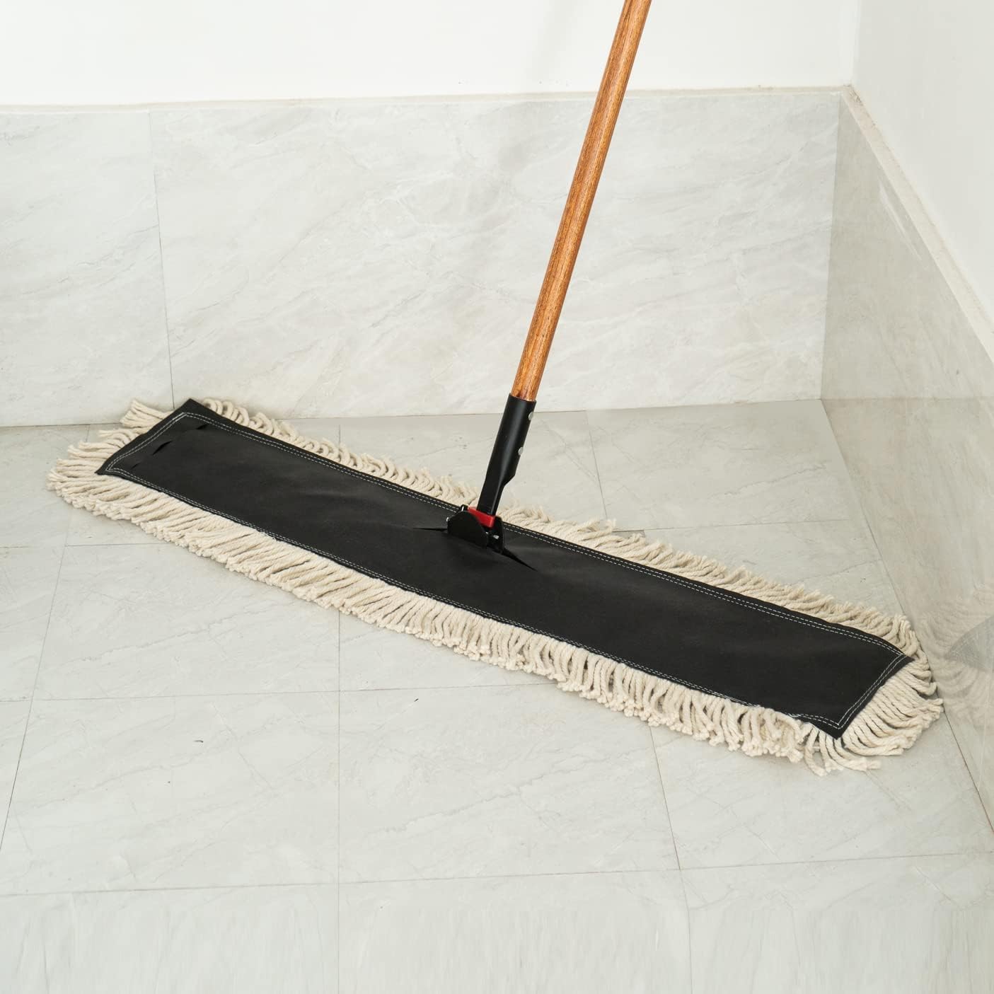 Matthew Cleaning 24'' High Strength Disposable Dust Mop Cotton Cut-end Yarn Mop Replacement Heads for Residential & Commercial Fit Standard Dust Mop Frames, Hardwood, Laminate, Concrete Floors 12Pack