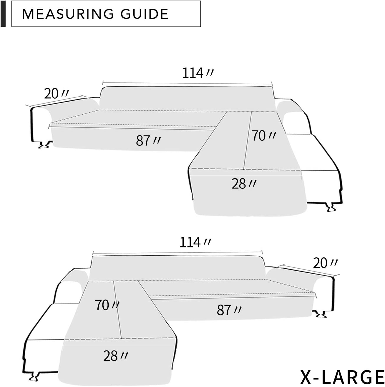 Easy-Going Sofa Slipcover L Shape Sofa Cover Sectional Couch Cover Chaise Lounge Slip Cover Reversible Sofa Cover Furniture Protector Cover for Pets Kids Children Dog Cat (X-Large,Wine/Wine)