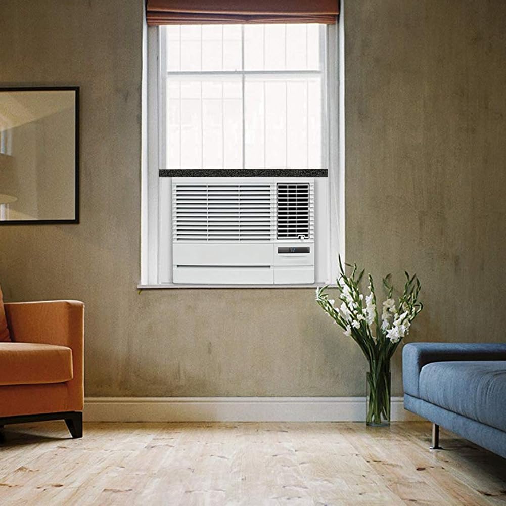 2 Rolls 1/2 Inch W 1/2 T Weather Stripping Air Conditioner Open Cell Foam Seal Tape, Window Insulation High Resilience Seal Strip for Doors Window,Total 16FT