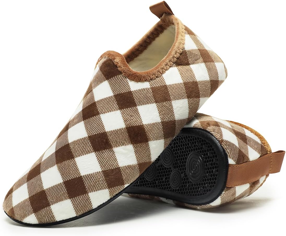 QZKDM Lightweight Slip on Grip Indoor House Slippers Barefoot Non Slip Home Exercise Yoga Shoes for Men Women