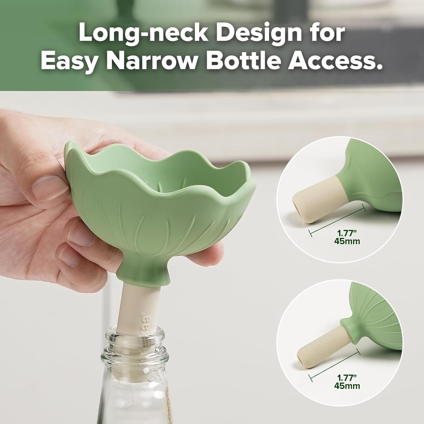 Haakaa Silicone Flower Funnel Set β Small Funnels for Filling Small Bottles, Funnels for Kitchen Use Filling Bottles, Kitchen Funnel Set, Kitchen Gadgets Accessories