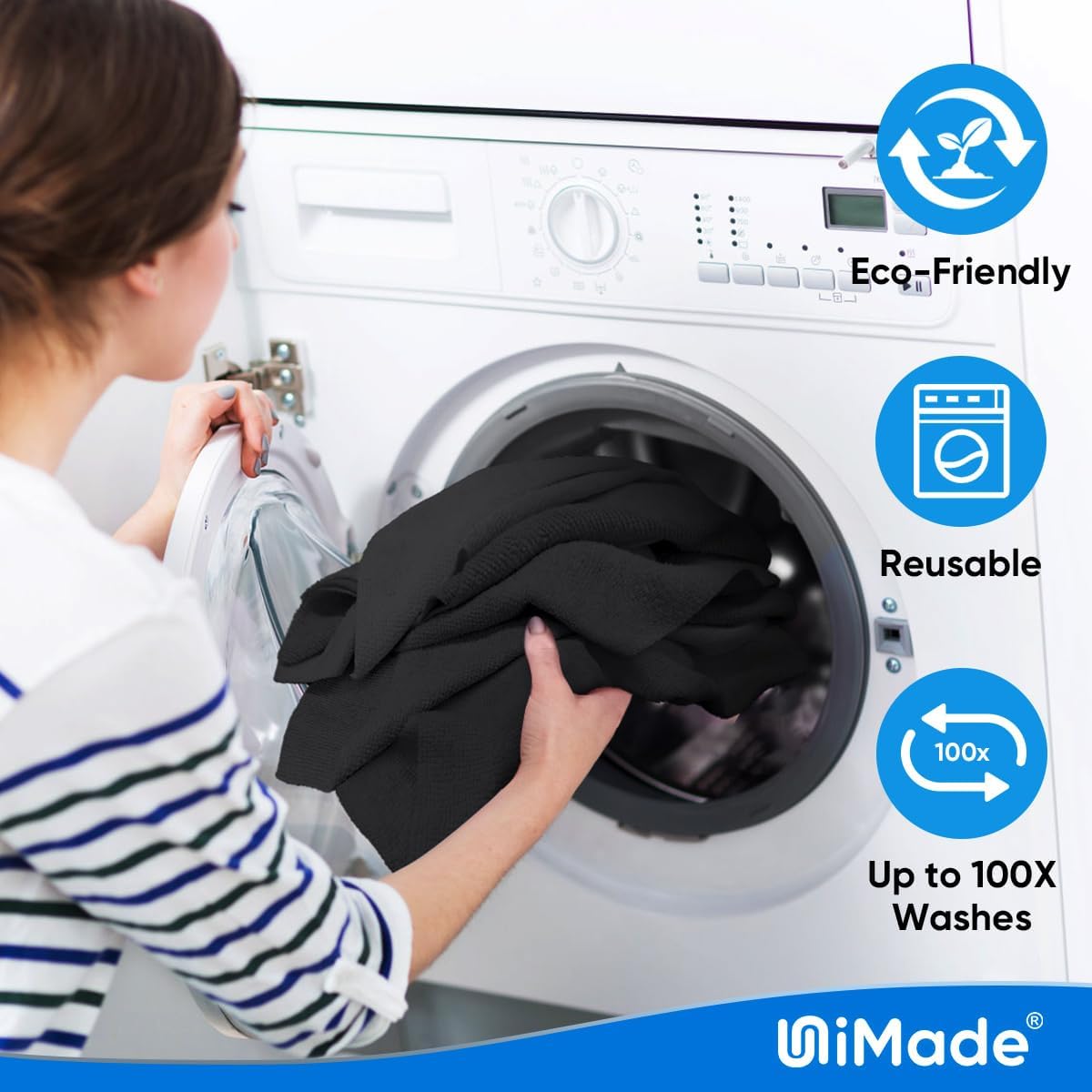 Microfiber Cleaning Cloth, 200 Pack Microfiber Towels for Cars Reusable Shop Rags Bulk Lint Free Cleaning Towels for Car Kitchen Automotive Bar Mechanic Restaurant Garage, 11.5"x 11.5", Black