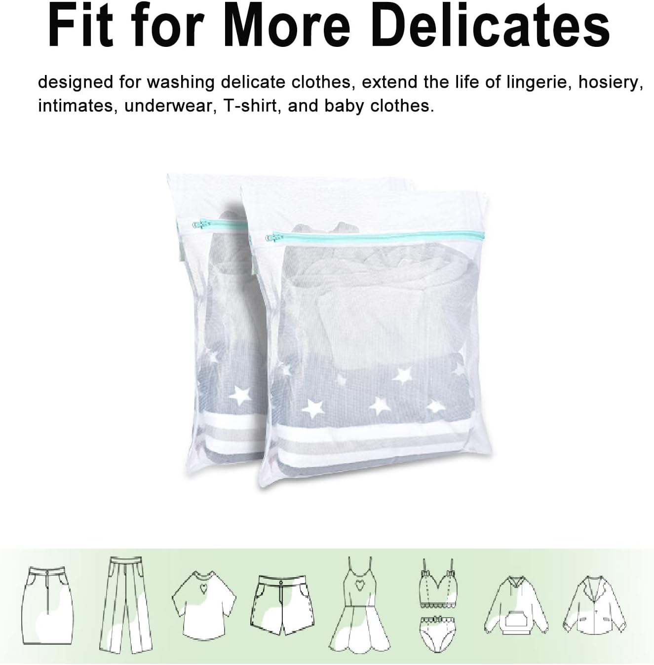 OTraki Mesh Washing Bags for Laundry 2 Pack 16 x 20 Inch Medium Mesh Bag Laundry Washer Delicates Lingerie Wash Machine Net Zipper Bag Heavy Duty Home Dorm Hotel Travel Storage Organizer, White