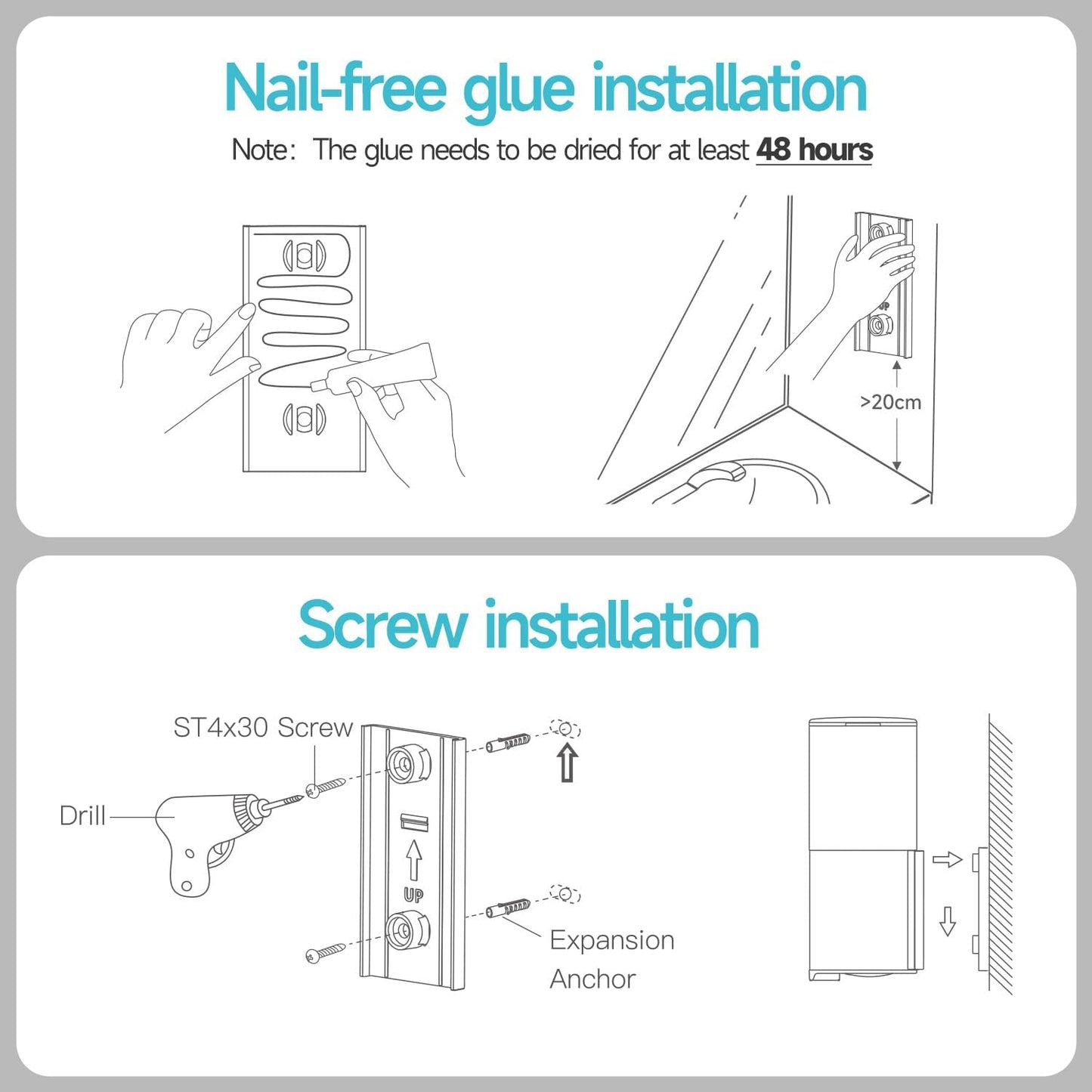 AIKE Automatic Soap Dispenser Wall Mounted for Kitchen and Bathroom, IPX7 Waterproof with Polished Stainless Steel Finish 13.5fl.oz.for Liquid Soap