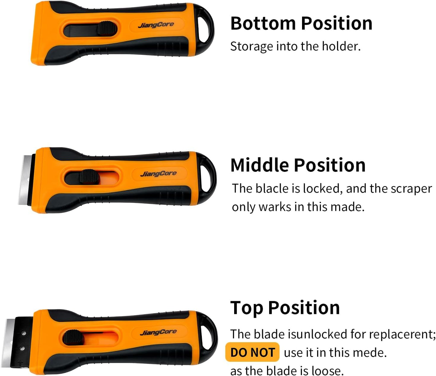 Razor Blade Scraper Tool with 15 Extra SK5 Blades - Multi-Surface for Glass Tile Window Car Cooktops - Stainless Steel, Cleaning & Paint Removal Tool