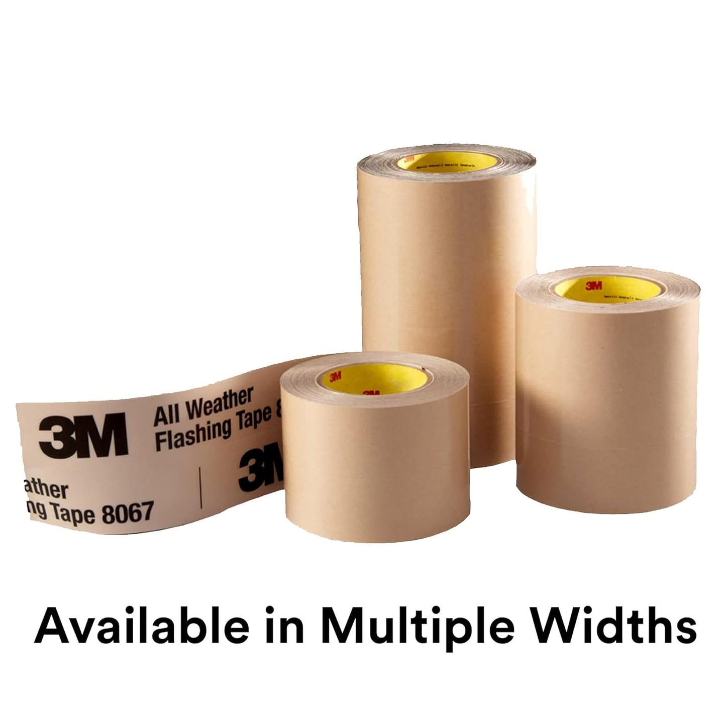 3M All Weather Flashing Tape 8067, 2 in x 75 ft, 1 Roll, Adhesive Backed Split Liner, Prevents Moisture Intrusion, Waterproof Flashing Seals Doors, Windows, Openings in Wood Frame Construction, Tan