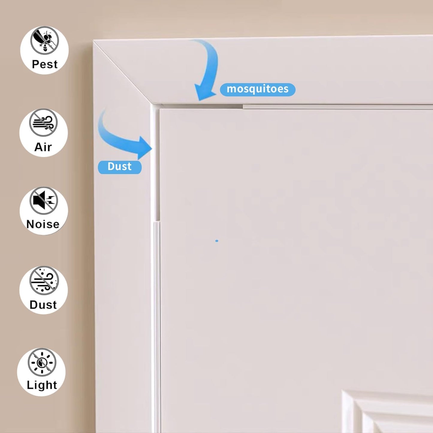 Weather Stripping Door Seal White,Self Adhesive Foam Tape High Density Foam Sealing Strip,Air Conditioner Window Seal,Soundproof Tape Roll(1" W X 1/13" T X 33' L)