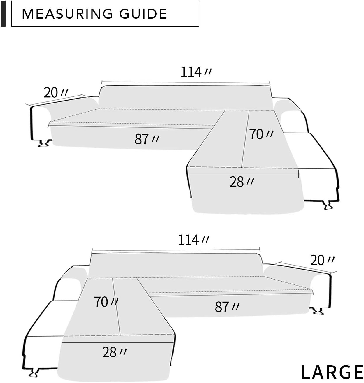 Easy-Going Sectional Couch Covers for Dogs L Shape Sofa Cover Reversible Sofa Slipcover Chaise Lounge Cover Furniture Protector Cover for Pets Dog(X-Large, Dark Blue/Dark Blue)