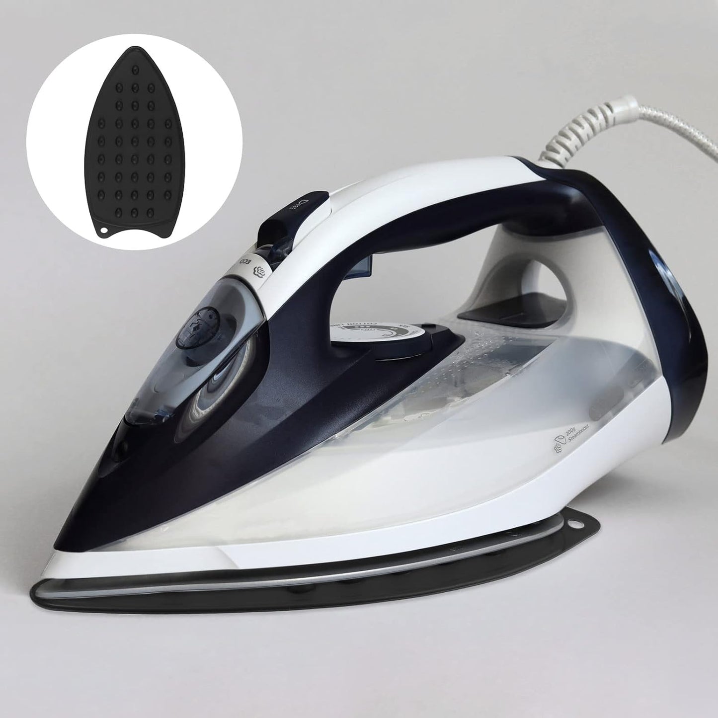 HARFINGTON Silicone Iron Rest Pad, Multipurpose Iron Hot Resistant Mat Iron Rest Plate for Ironing Board Hot Heat Resistant Steam Compact Mat, Black