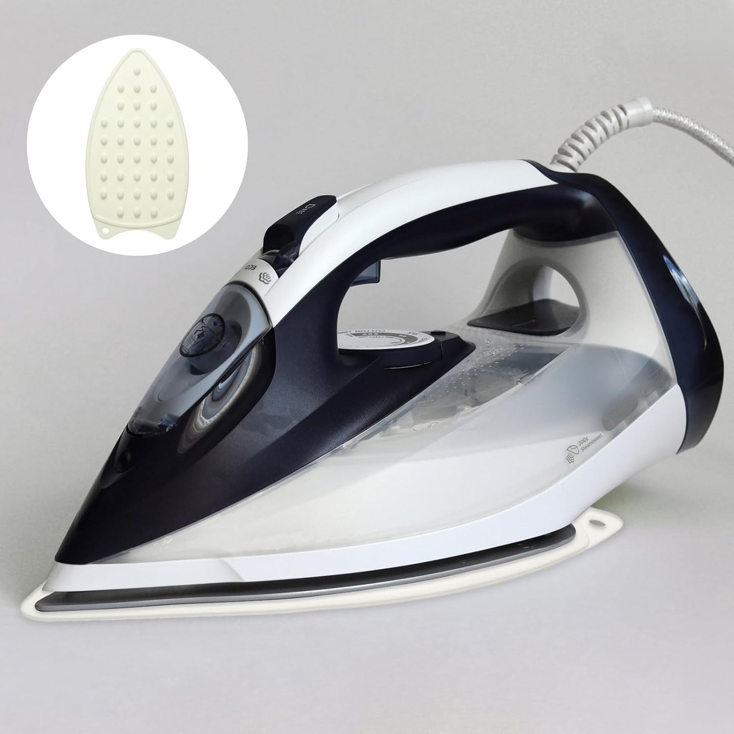 HARFINGTON 2pcs Silicone Iron Rest Pad, Multipurpose Iron Hot Resistant Mat Iron Rest Plate for Ironing Board Hot Heat Resistant Steam Compact Mat, Cream