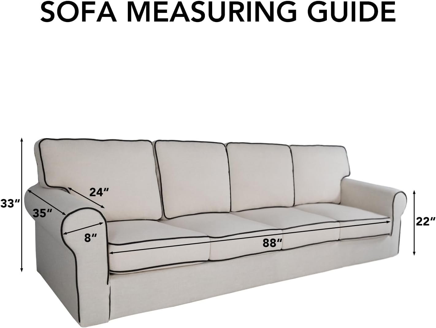 PureFit Reversible Quilted Sofa Cover, Water Resistant Slipcover Furniture Protector, Washable Couch Cover with Non Slip and Elastic Straps for Kids, Dogs, Pets (4 Seater Sofa, Gray/Ivory)