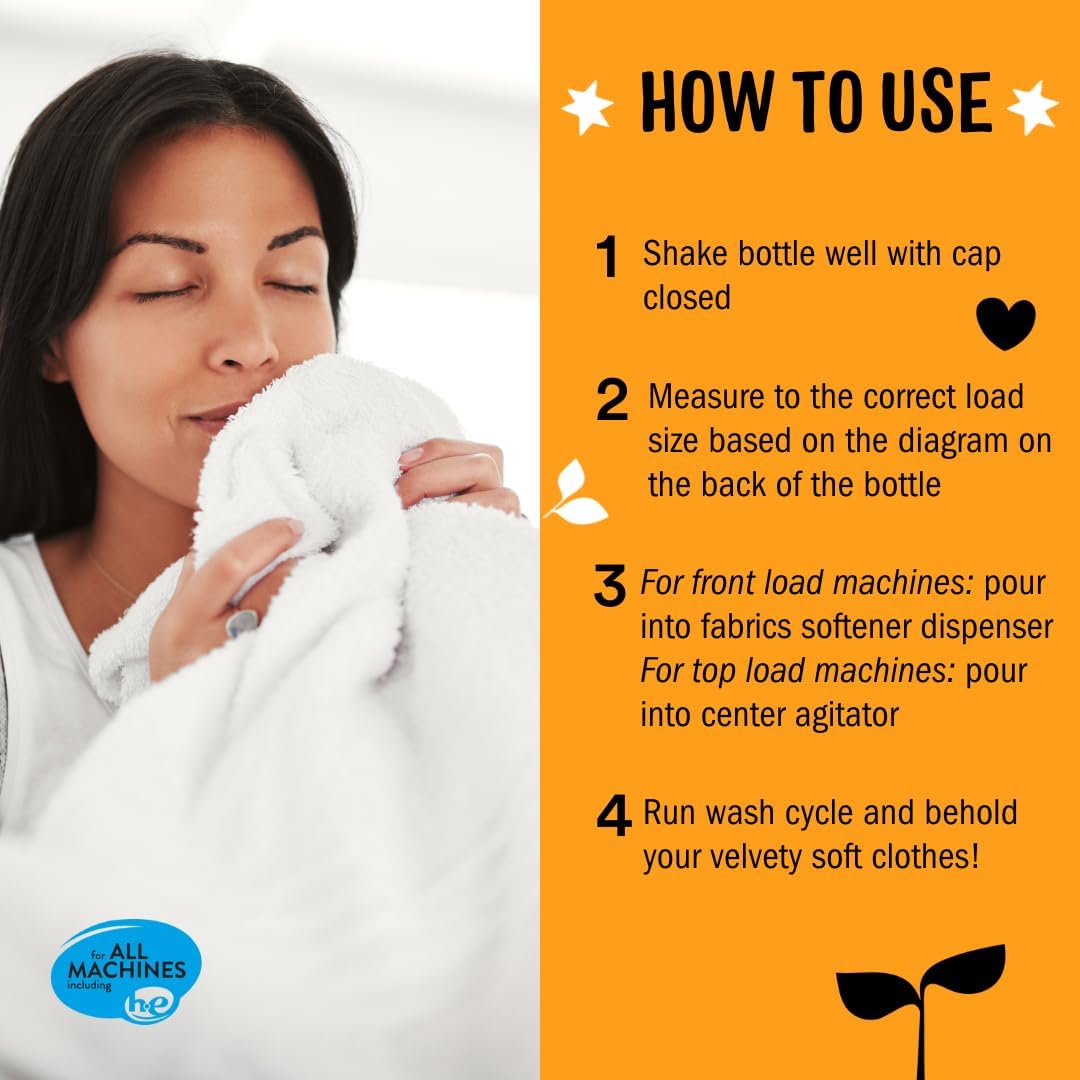 Molly’s Suds Fabric Softener Liquid for Sensitive Skin | Vinegar-Powered, Infused with Essential Oils | Fights Static, Reduces Wrinkles, Deodorizes | Citrus Grove, 50 Loads