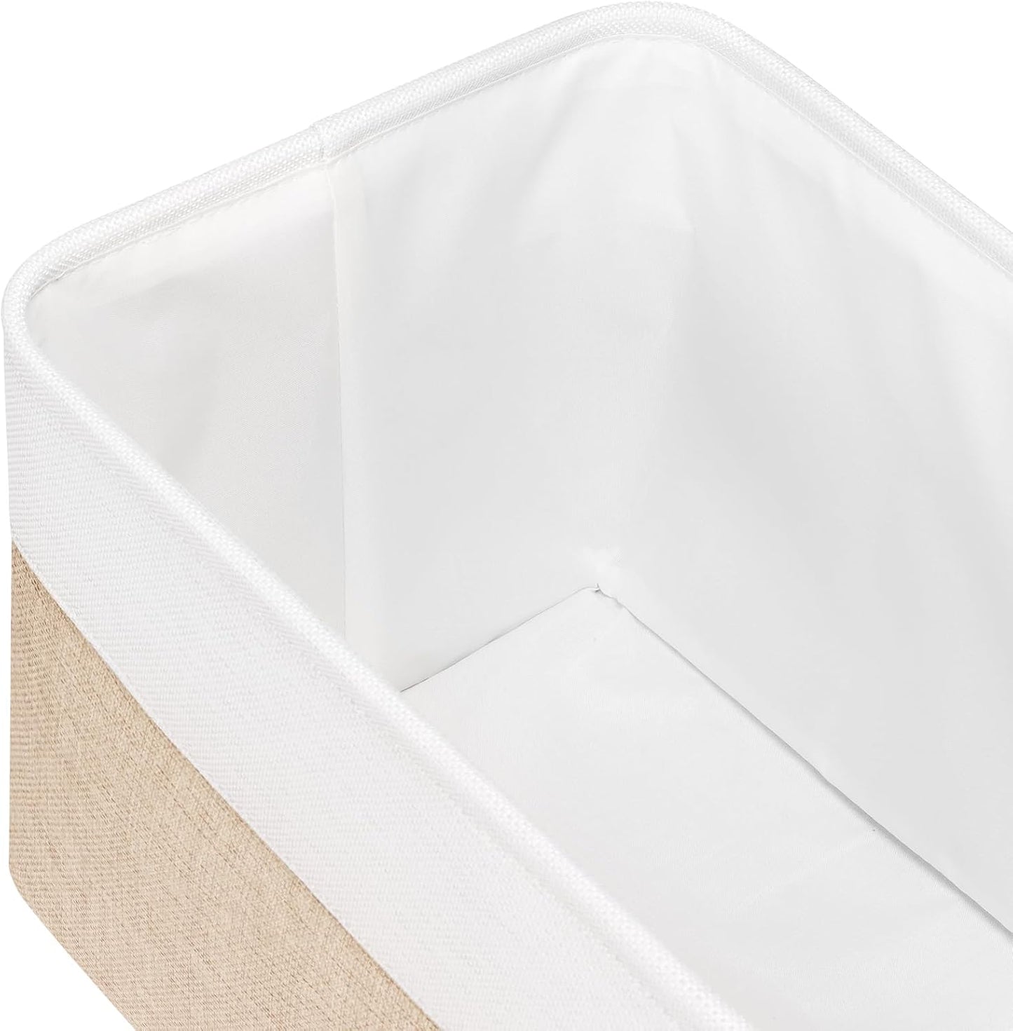 Univivi 15 inch Storage Baskets for Shelves with Handles Hard Bottom Closet Organizer Fabric Bins Large Organizer Basket for Closet Organizing (Khaki- 4 Pack )