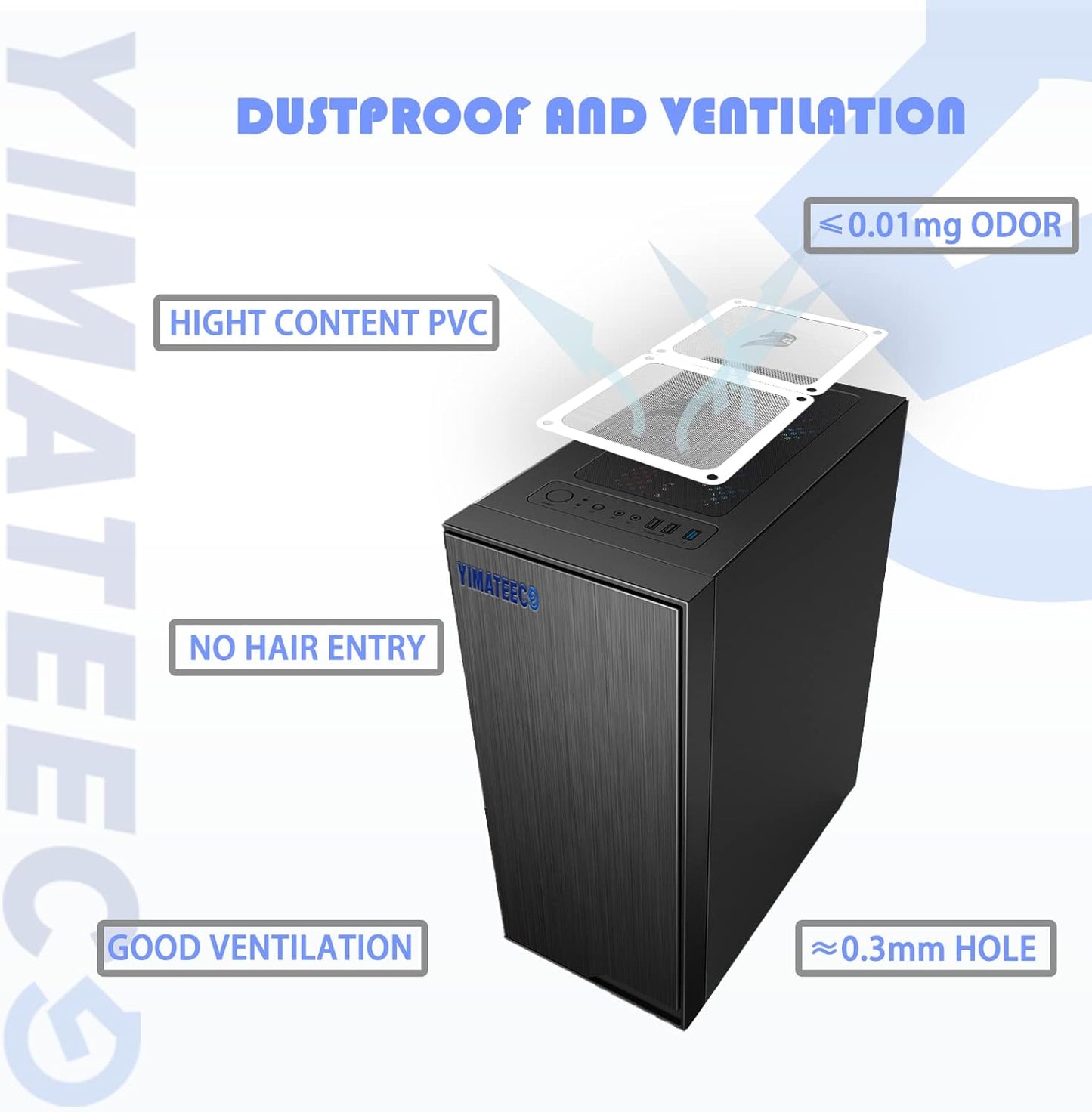 140mm Fan Filter PC Dust Filter Computer Fan Grills Dust Mesh Magnetic Frame PC Case Cover Dustproof PVC 50 Mesh(PVC, Gentleman Aesthetic, 140 * 140mm, 2pcs, Black)