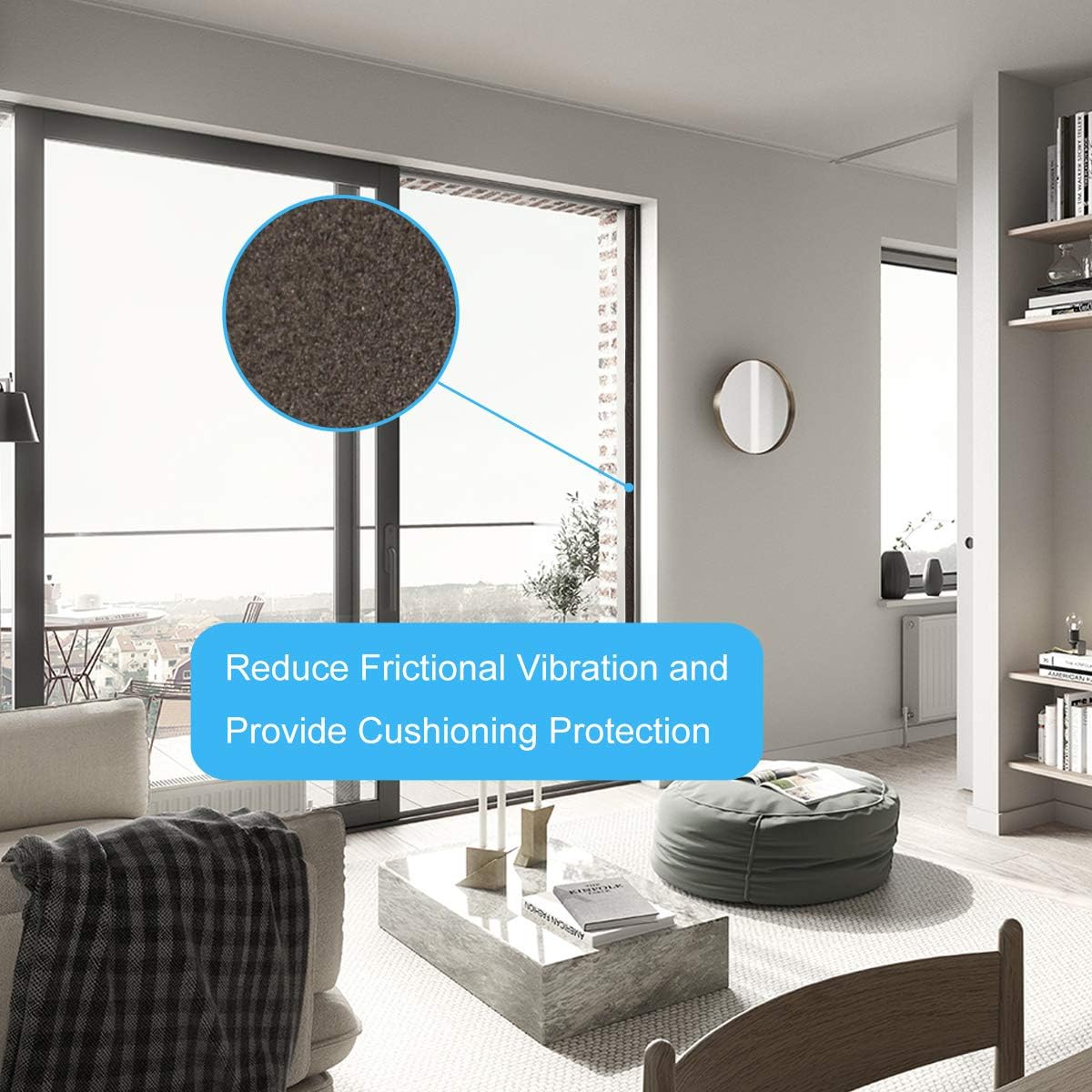 Foam Seal Tape 26 Feet Long, 1/2 Inch Wide x 1/8 Inch High Density Foam Strip Weather Stripping for Door and Window Insulation