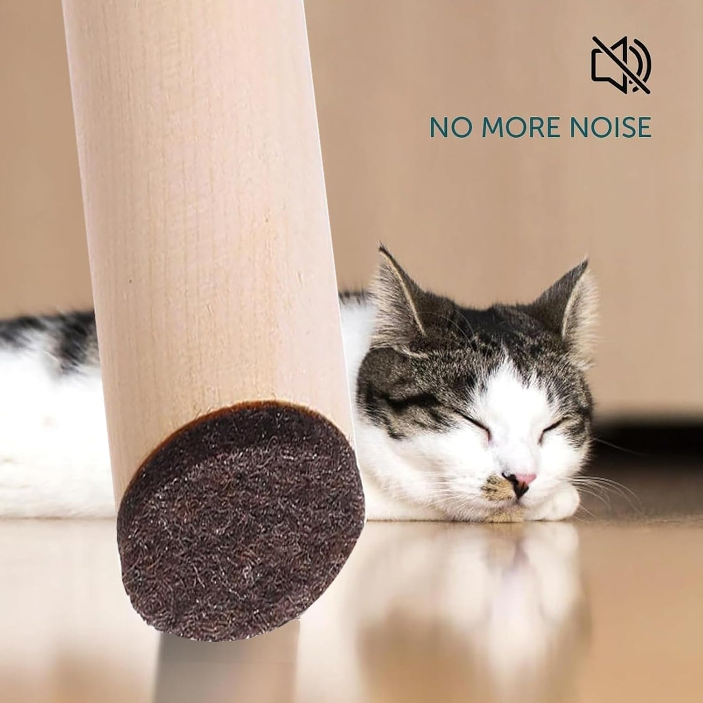 Fursafe&Q Felt Furniture Pads, Furniture Felt Pads for Hardwood Floors -Self Adhesive Chair Leg Floor Protectors, Protect from Nicks, Dents and Scratches, Chair Feet Protectors 136 Pcs Chair Feet