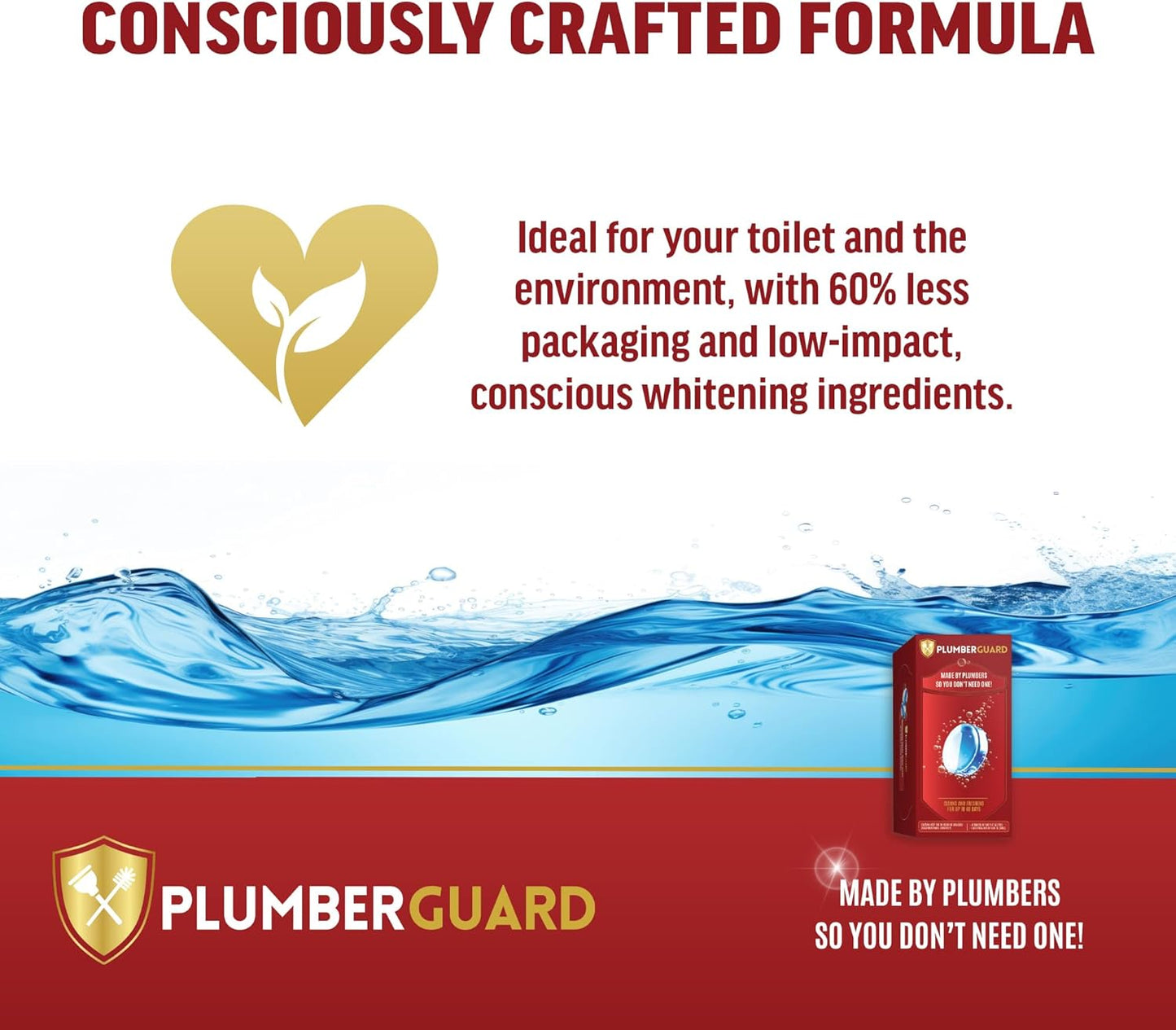 Toilet Tablets 4 Pack | Bleach & Chlorine Free, Dual-action Whitening with 1% Hydrogen Peroxide | Plumbers' Choice | Automatic Toilet Bowl Cleaner Tablets | Long-lasting Cleaning Supplies