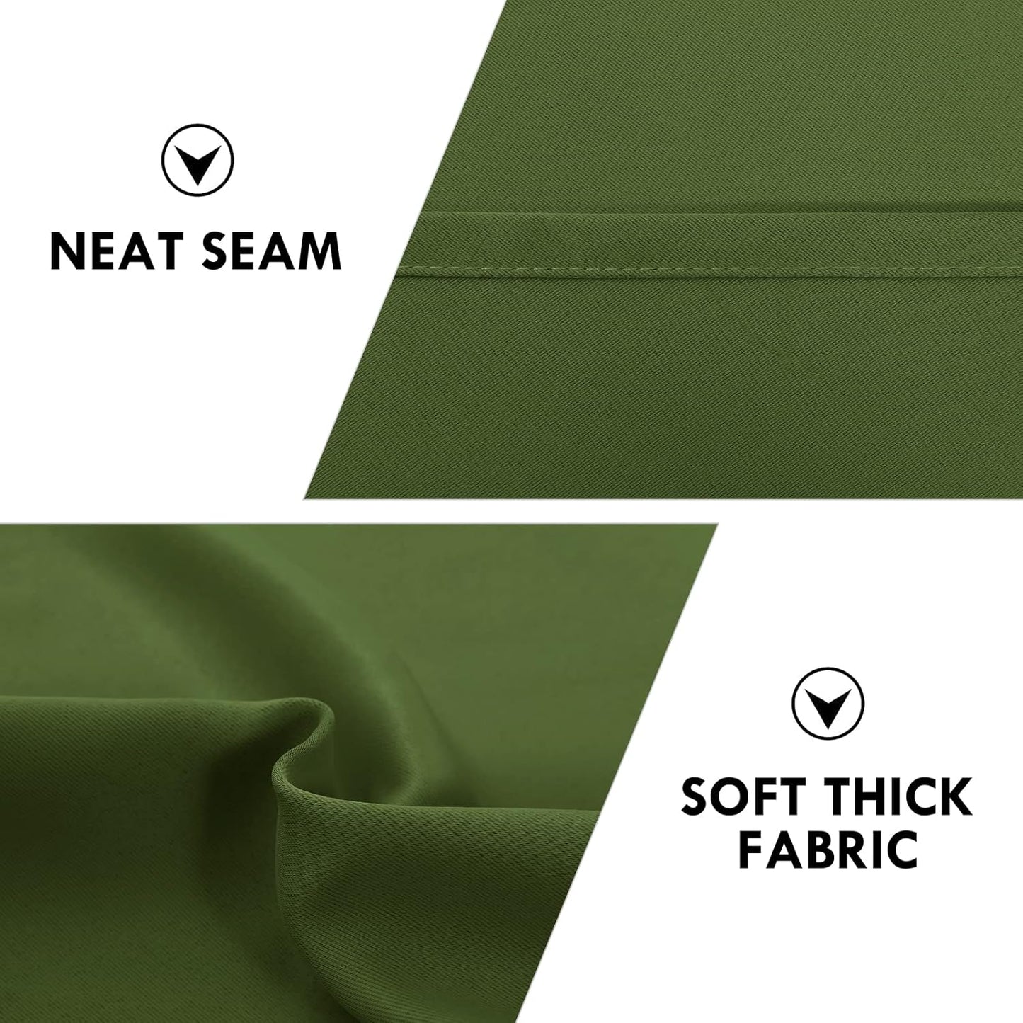 DWCN Blackout Curtains Room Darkening Thermal Insulated Bedroom Curtains Window Curtain Panels, 52 x 84 inches Long, Set of 2 Olive Green Rod Pocket Drapes