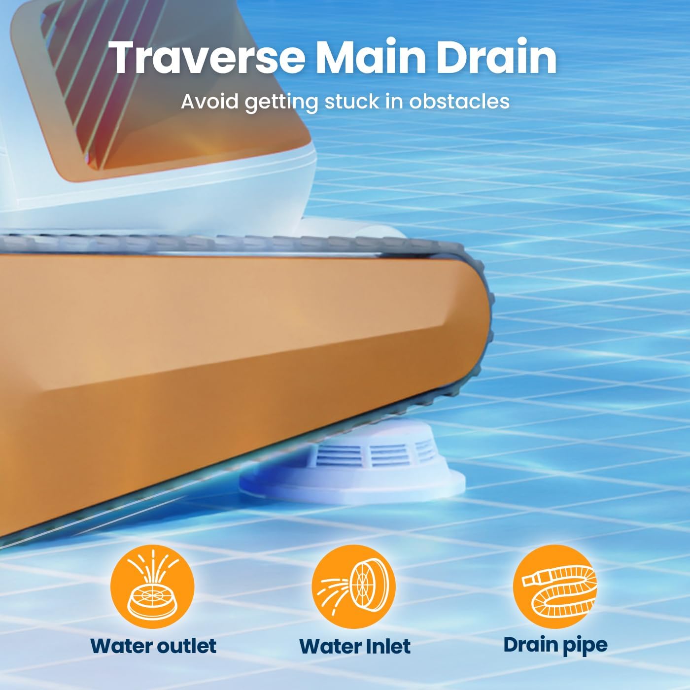 Hydro 3 Cordless Robotic Pool Cleaner, 150W Pool Vacuum with Wall Climbing Function, 200mins Runtime, 2 Brushless Motor + 4.1L Filter Basket Ideal for Inground Aboveground Pools