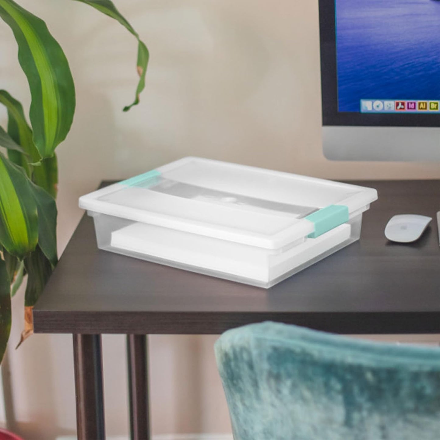 Sterilite 12-Pack Clip Box, Stackable Clear Plastic Bins with Latching Lids, Large - Writing, Arts or Crafts Supplies Storage Containers for Home, Office, Classroom and Workshop Organization