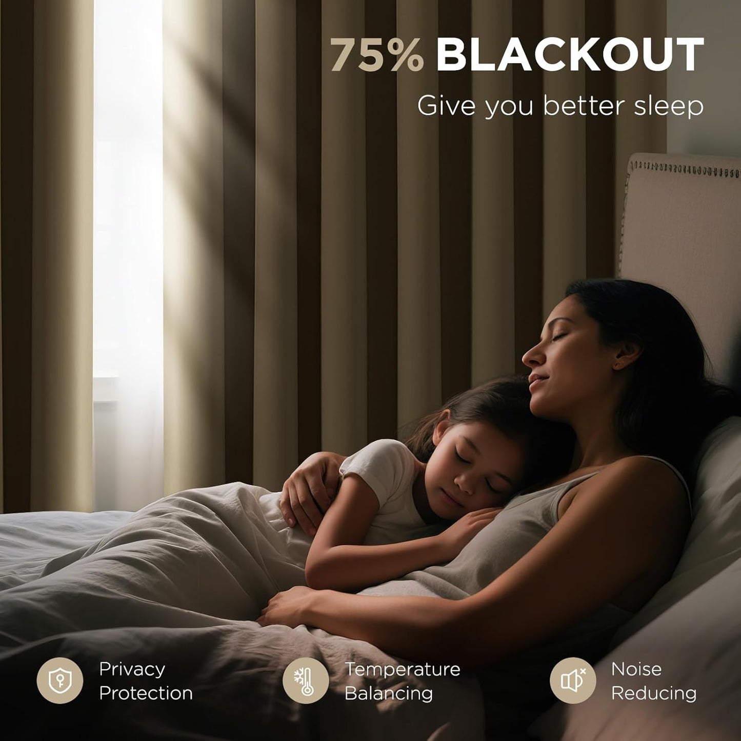 Joydeco Blackout Door Curtain for Doorway Privacy 78 Inches Long, Grommet Closet Curtain for Open Closet, Room Divider for Bedroom Living Room (Beige, 40Wx78L, 1 Panel)