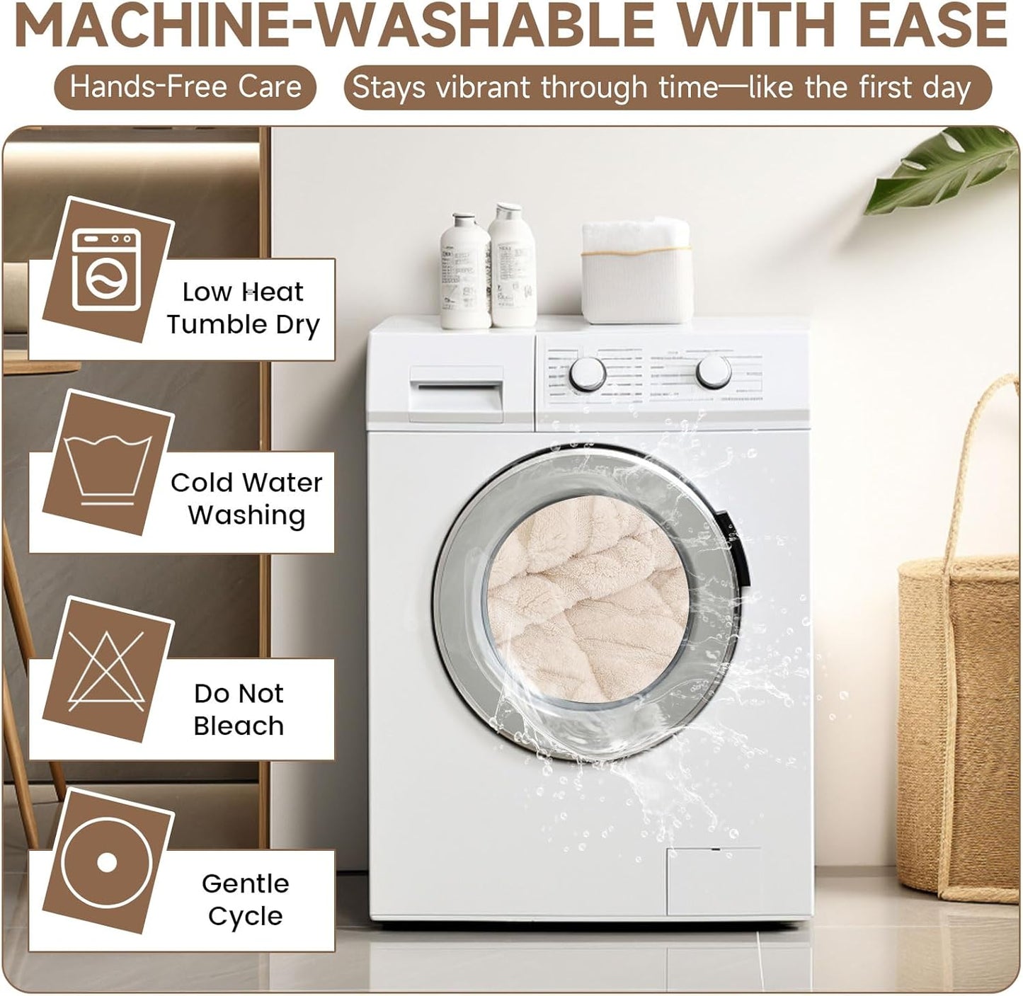 OTOB Pet Couch Covers for 3 Cushion Couch Sofa, Washable & Non Slip Fuzzy Plush Sofa Cushion Covers, All Seasons Geometric Jacquard Modern Soft Dog Bed Mat Slipcovers Protector (White, 27.6"x70.9")