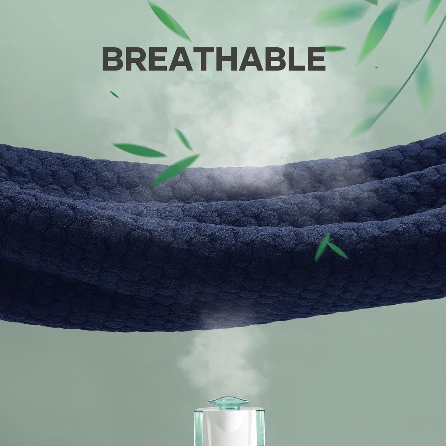 OhGeni 100% Waterproof Mattress Protector, Full Size Mattress Pad, Fits 6"-20" Mattresses with Deep Pocket, Cooling, Breathable Fitted Sheets, Soft Bed Cover, Noiseless, Machine Washable(Navy Blue)