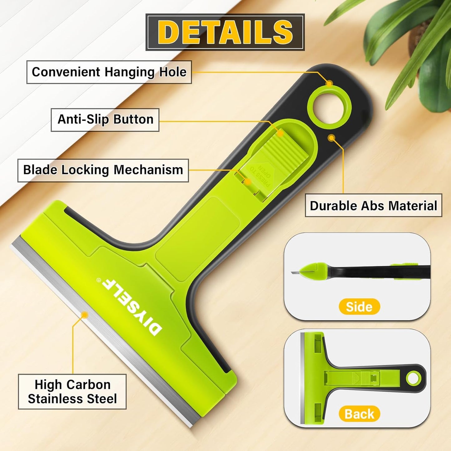 DIYSELF 1 Pack Razor Blade Scraper with 10 Extra Razor Blades, Scraper Tool, Glass Scraper for Cleaning, Glass Stove Top Scraper, Window Scraper, Paint, Cooktop, Oven Scraper, Razor Scraper Tool