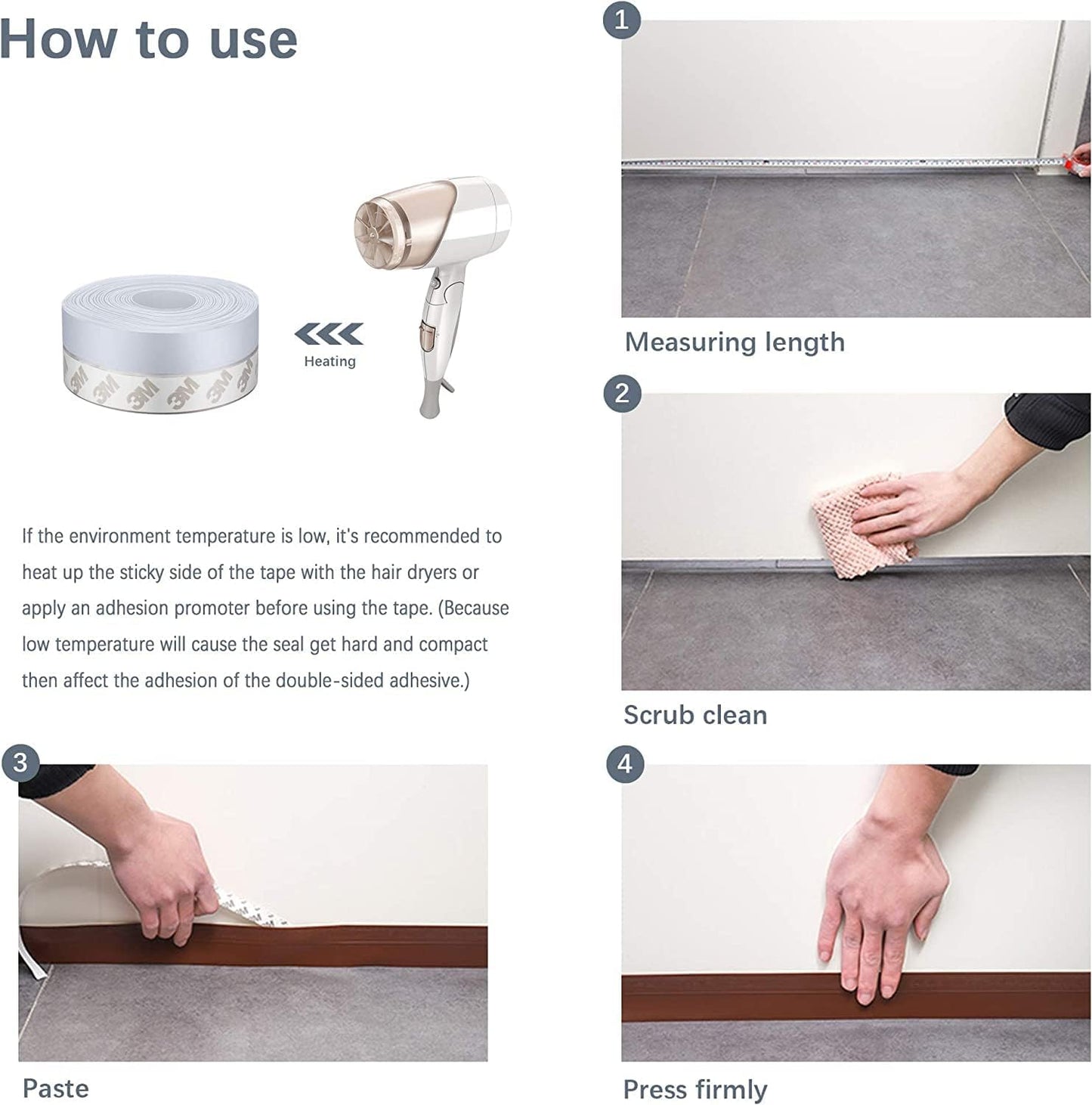 TAROSE Weather Stripping, 33 Feet Weather Seal Strip, Adhesive Silicone Tape (Black, 25MM) for Door, Shower, Window Draft Stopper