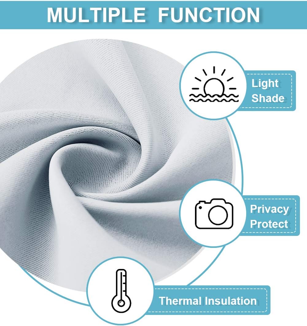 RYB HOME Blackout Curtains 84 inches Long 2 Panels Set for Living Room, Thermal Insulating Privacy Curtains & Drapes for Doorway Temporary Door, W42 x L84, Grayish White