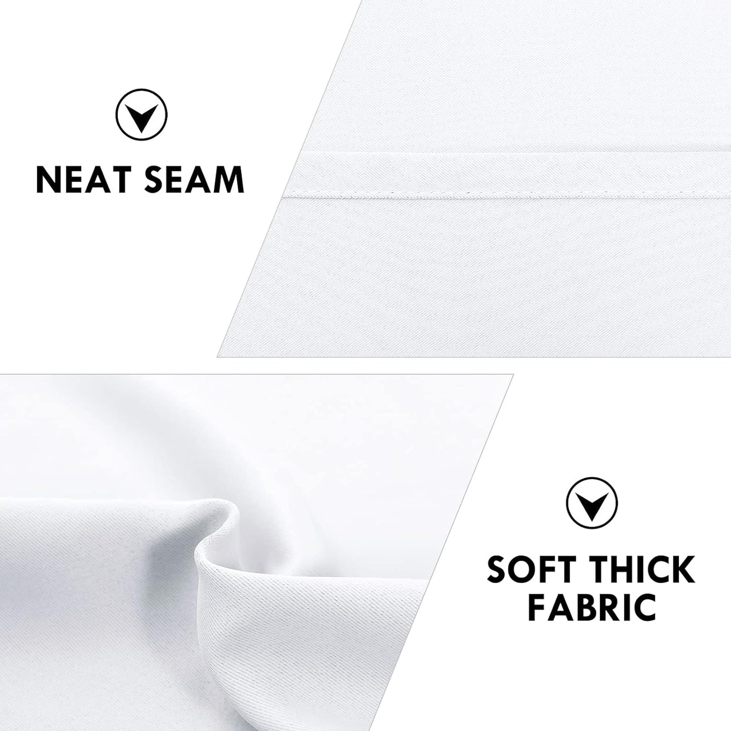 DWCN Blackout Curtains for Bedroom – Thermal Insulated Room Darkening Drapes for Living Room, Greyish White, W 42 x L 84 Inch, Set of 2 Rod Pocket Curtain Panels