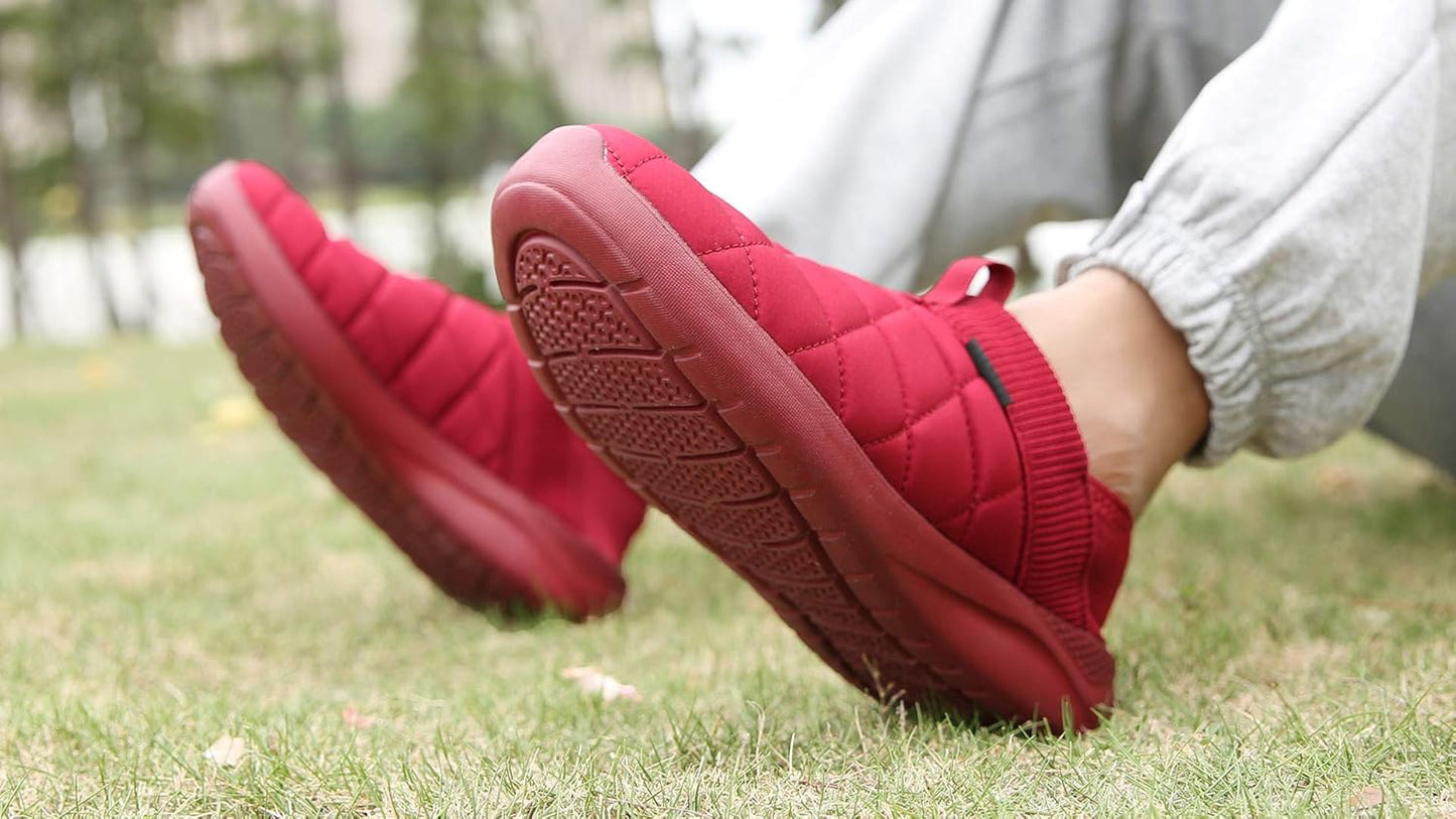 KUBUA Slippers for Men and Womens Indoor House Shoes Plush Slip on Outdoor Garden Loafers