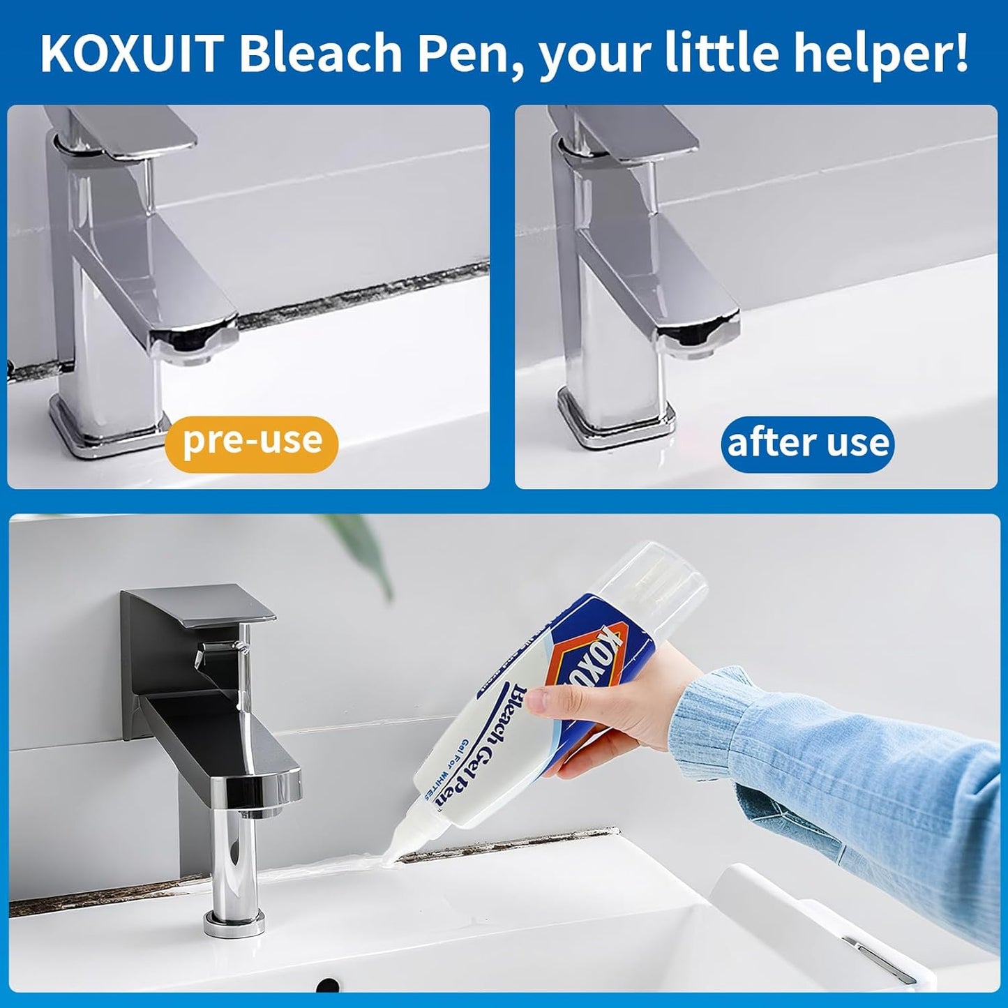 Bleach Pen,Bleach Pen for Clothing,bleach gel Pen,Stain Remover Pen, Mold Stain Remover Gel Cleaner, Clothing bleached DIY design, Travel Accessories, Lnstantly Remove Stains(Milky white) 1PCS.