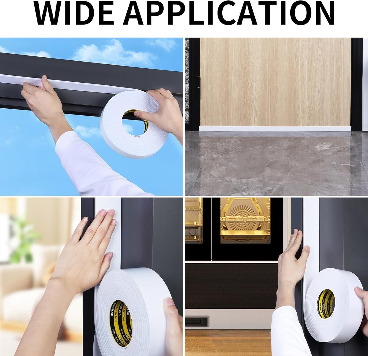 Sponge EVA Single Sided Foam Tape 2inX16.4FT Strong Adhesive Weatherproof Foam Strip for Door and Window Sealing, Self-Adhesive Insulation Foam Tape 0.2in Thick