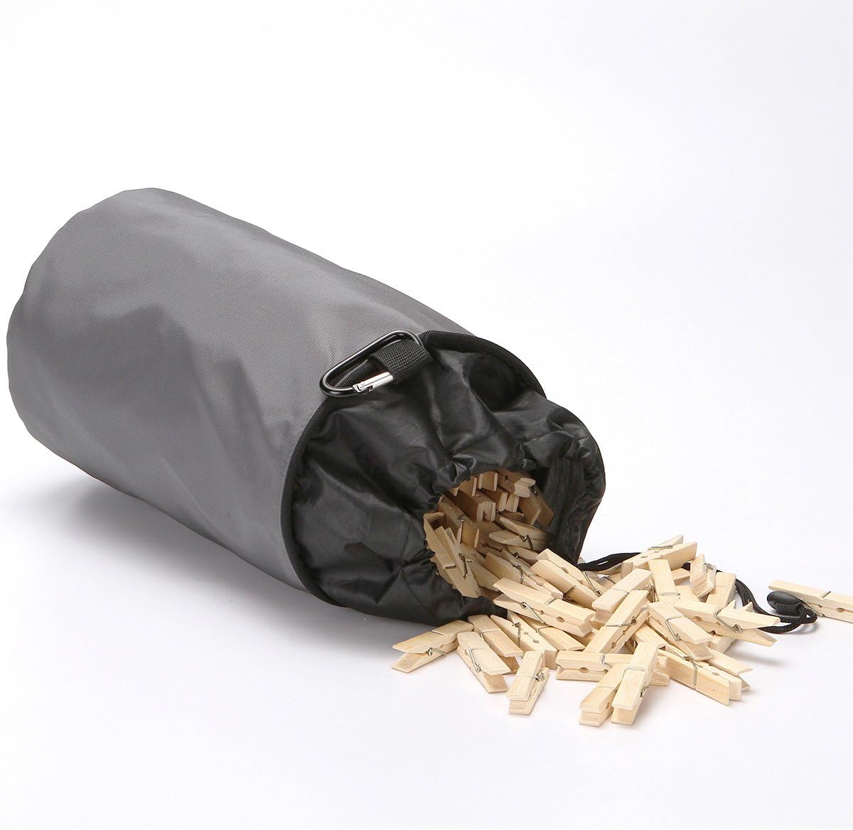 Clothespins Bag Hanging Clothesline Peg Organizer Storage Bags,Dust-proof (Grey)