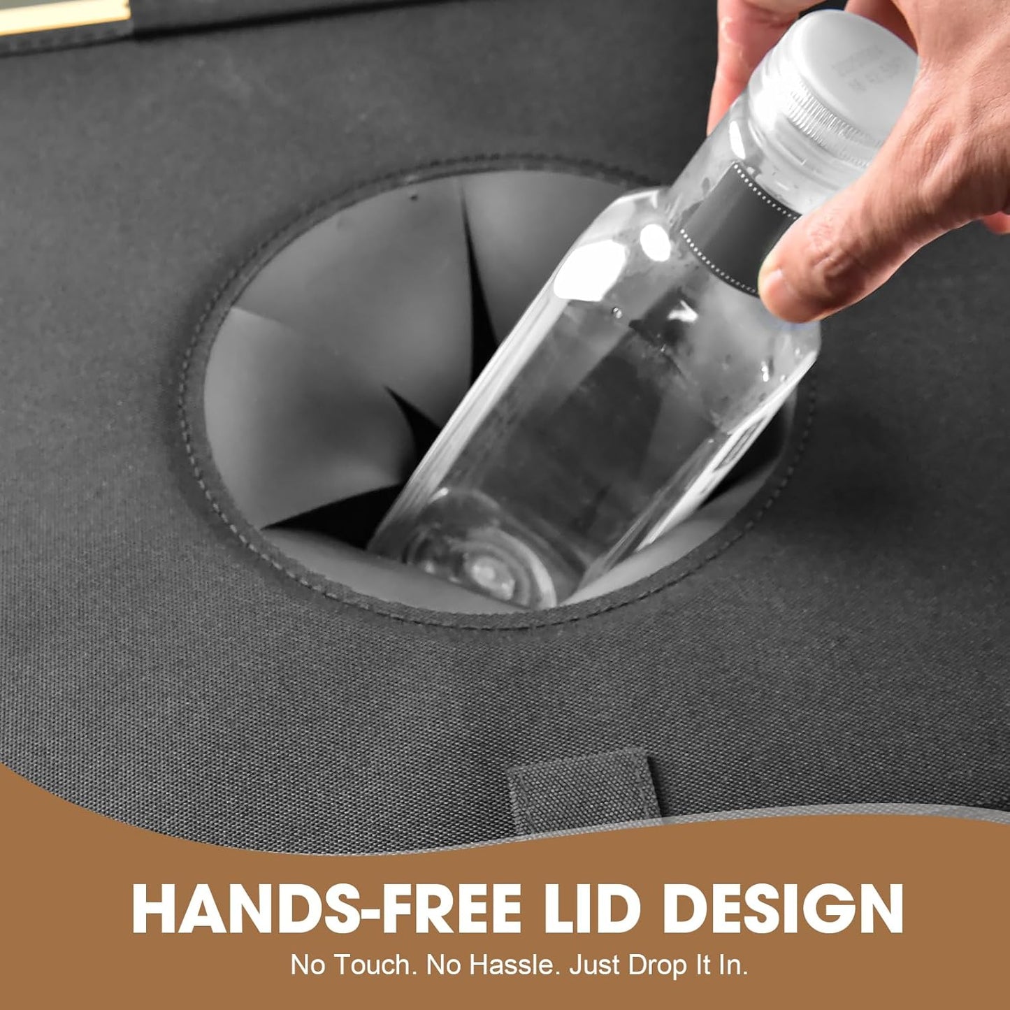 Recycling Bin for Kitchen 26 Gallon 100L, Indoor Recycle Bins with Lid, Hands-Free Access, Sorting Cards for Paper Plastic Glass Metal, Collapsible Waterproof Waste Bin