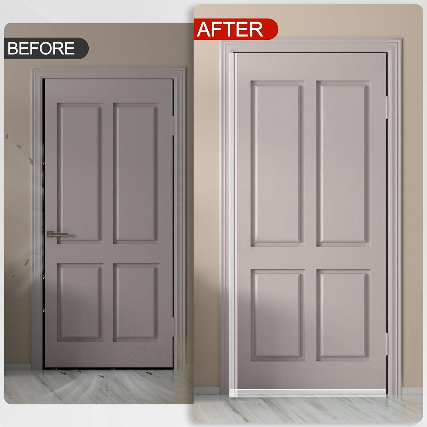 MYFAMIREA Door Weather Stripping 3IN (W) x 20FT (L) Door Draft Stopper Seal Tape Silicone Seal Strip Self Adhesive Shower Sweep Insulation Tape Side Bottom Strip for Sliding Glass Window Gap, Clear