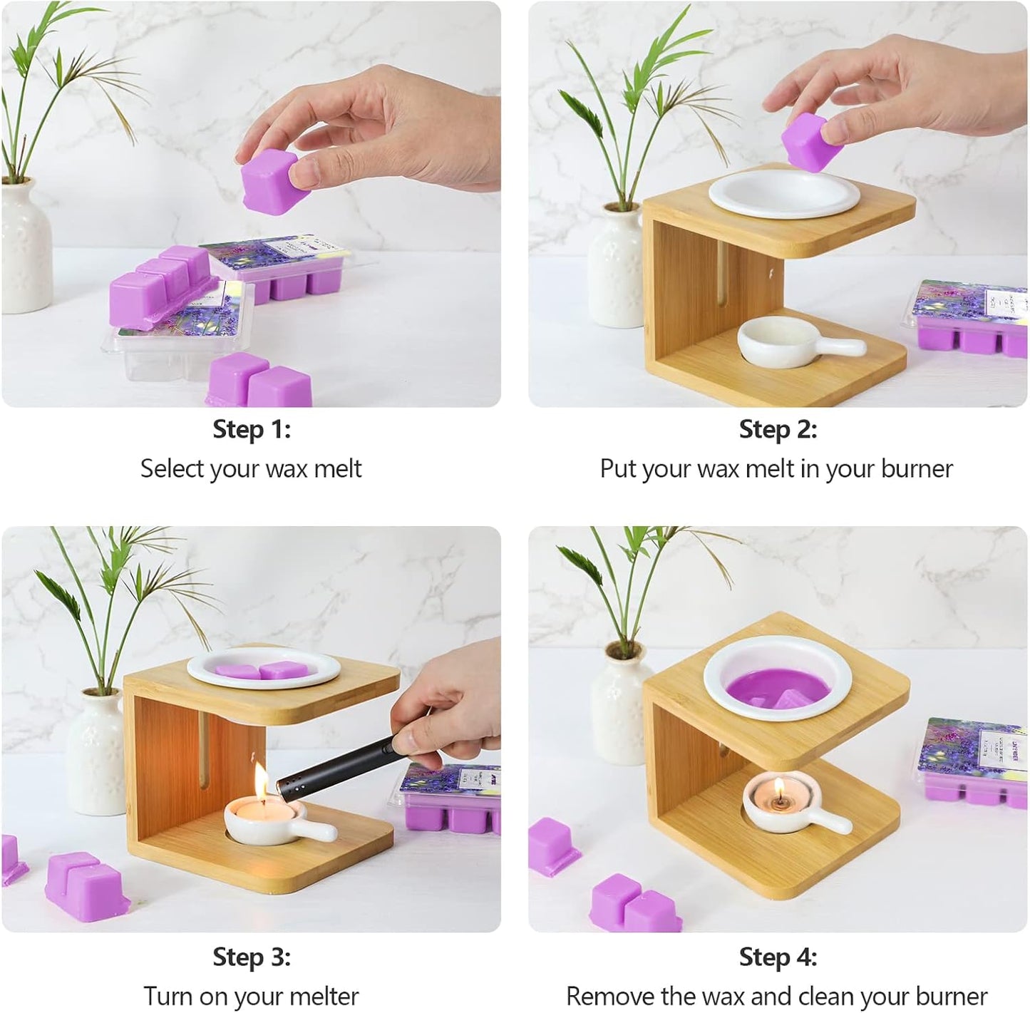 SCENTORINI Lavender Wax Melts Wax Cubes, Lavender Candle Wax Melts Strong Scent, Soy Scented Wax Melts for Wax Warmers Christmas Decor, 2 x 2.5 oz