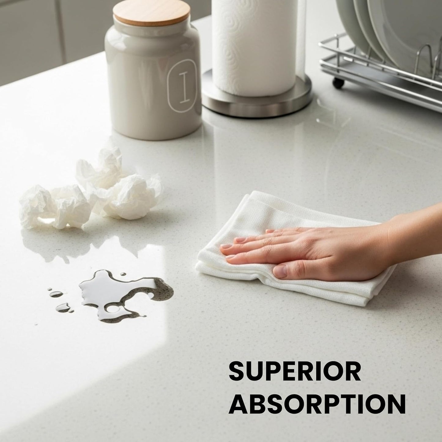 Dish Cloths Cotton| Kitchen Wash Cloth| Shop Towels Absorbent and Lint Free Flour Sack| Dishcloths for Kitchen Washing Dishes|Thick Absorbent Quick Dry Dish Rags | 12 Pack 13"x13" White