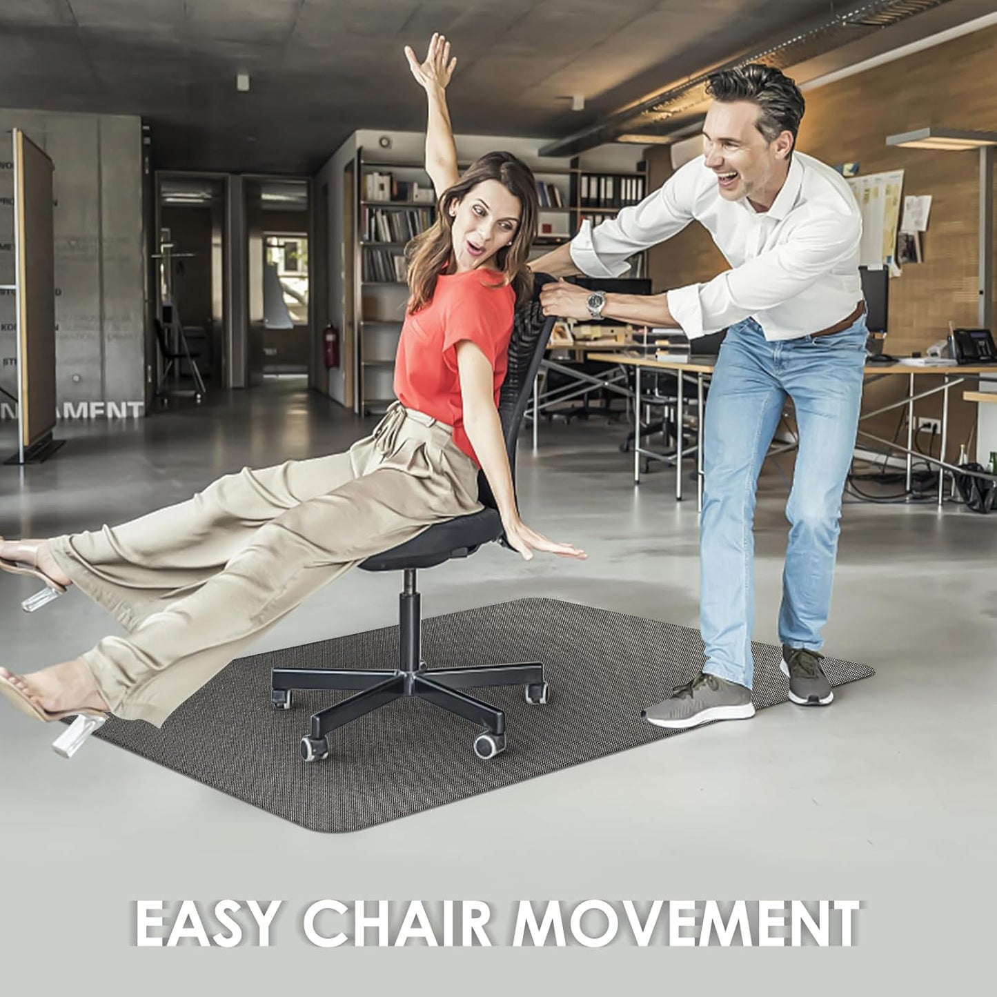 Kuyal Office Chair Mat for Hardwood Floor, 36" x 48" Heavy Duty Desk Chair Mat for Office & Home, Anti Slip, Non-Curve Computer Chair Protector Mat, Light Brown