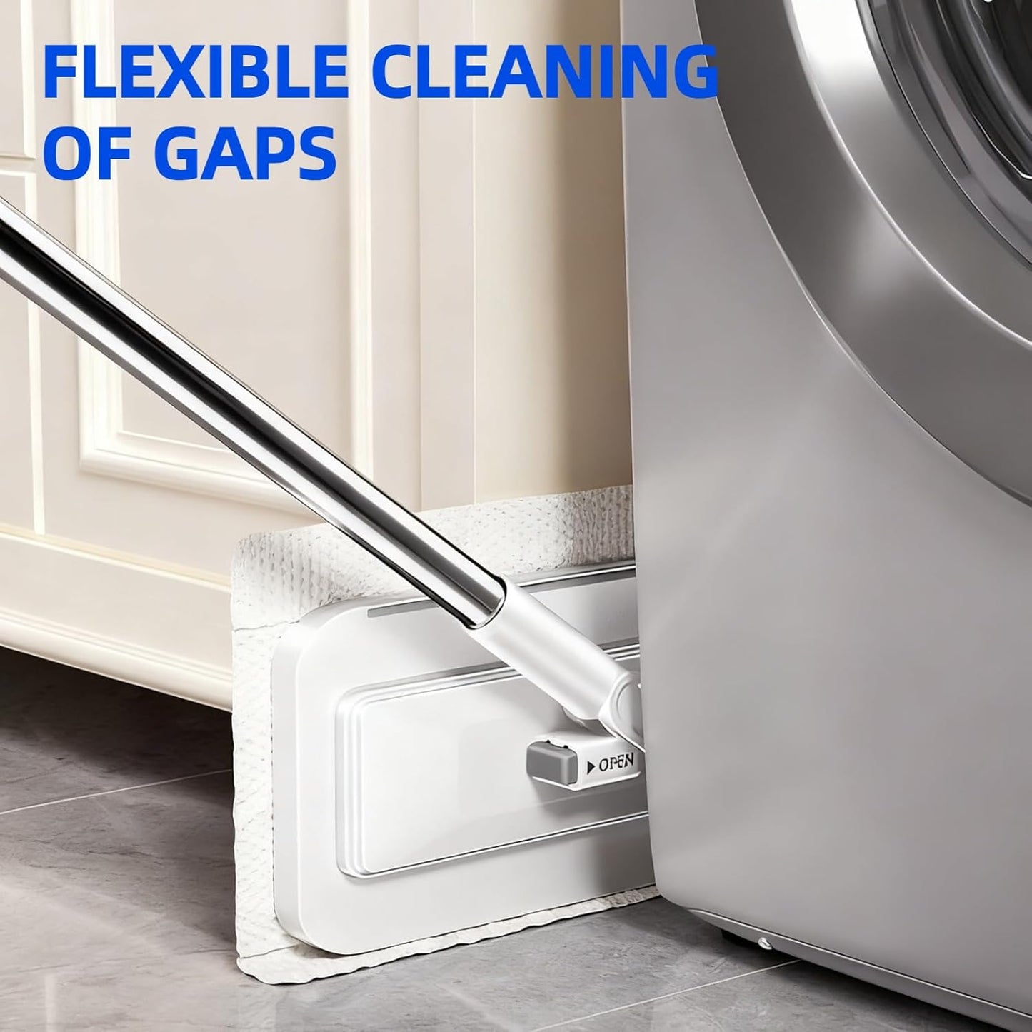 2025 New Mini Sweeper Mop No-Touch Dirty Cleaning Flat Dust Mop for Dry Wet Disposable Pads, Multi Surface Mops for House Wall Bathroom Toilet Corners (Disposable Dust Mop with 5 Clothes)