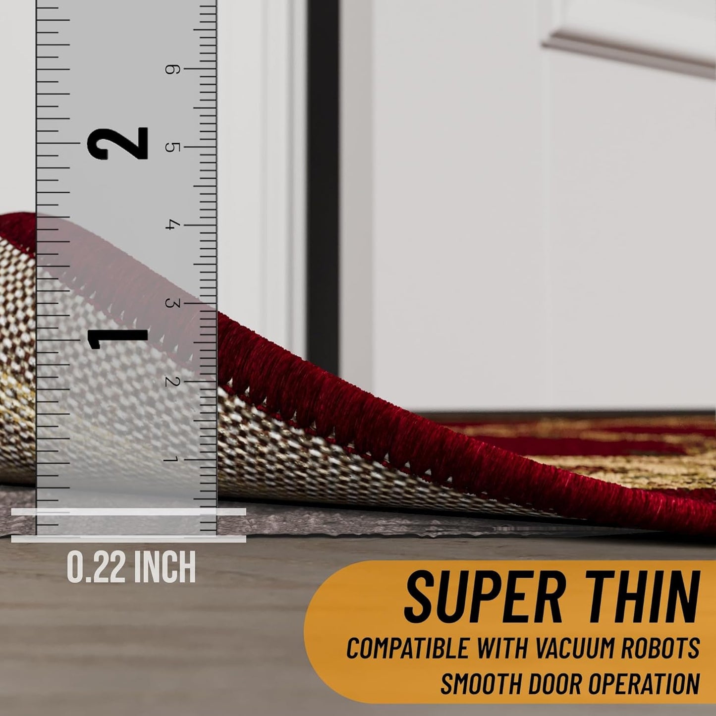 Ottomanson 4' x 8' Non-Slip Rug Pad Gripper 1/4 Inch Thick Dual Surface Felt + Rubber Gripper - Safe for All Floors, Brown