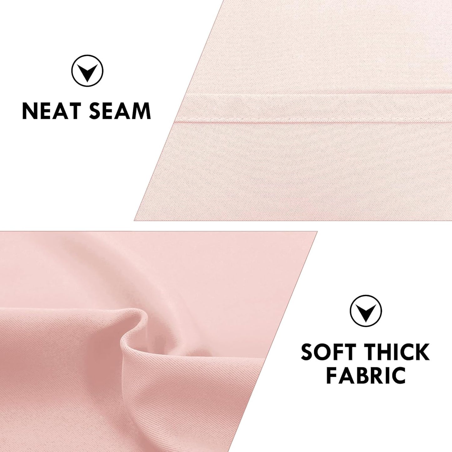 DWCN Blackout Curtains – Thermal Insulated, Energy Saving & Noise Reducing Bedroom and Living Room Curtains, Blush Pink, W 42x L 84 Inch, Set of 2 Rod Pocket Curtain Panels